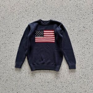 Brandy Melville American Flag Knit Sweater Navy Pullover Jumper John Galt One Sz